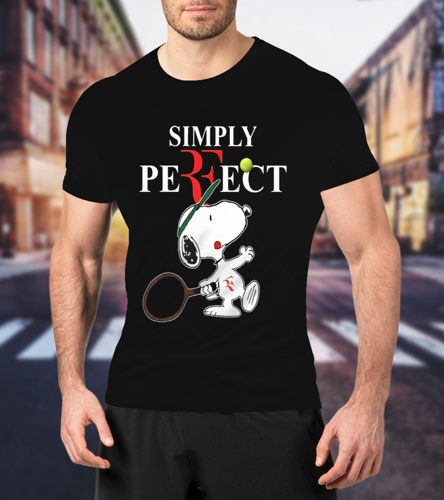 Snoopy Roger Federer Simply Perfect Tennis Player Peanuts T-Shirt