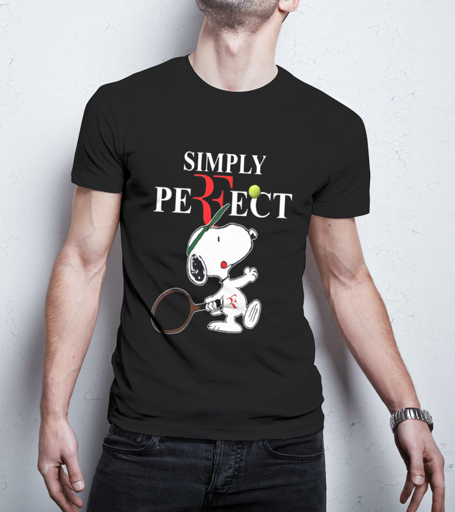 Snoopy Roger Federer Simply Perfect Tennis Player Peanuts T-Shirt