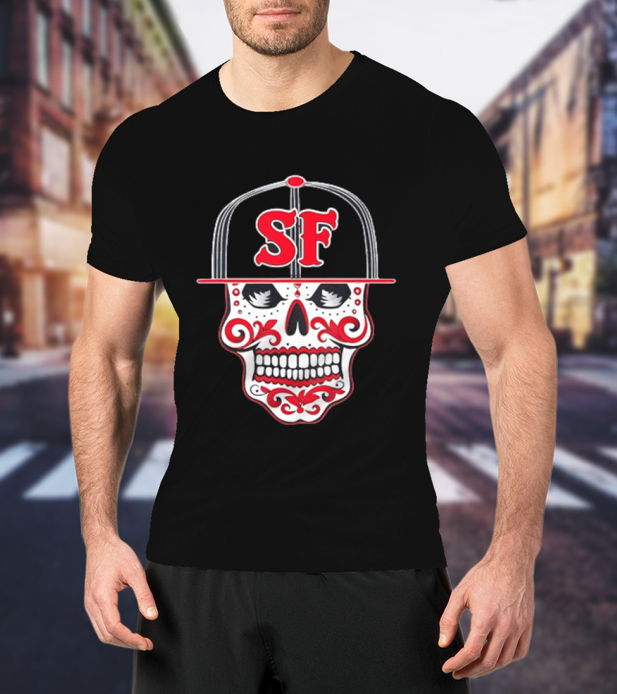 Sf Sugar Skull San Francisco Hat Baseball T-Shirt