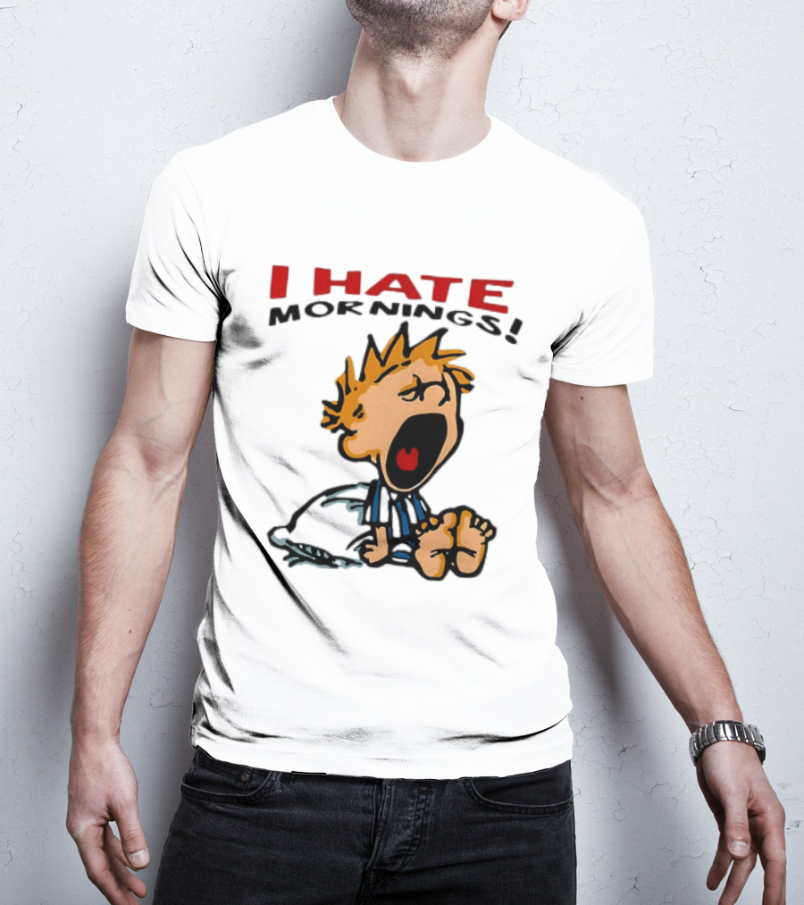 Calvin I Hate Mornings Comic T-Shirt