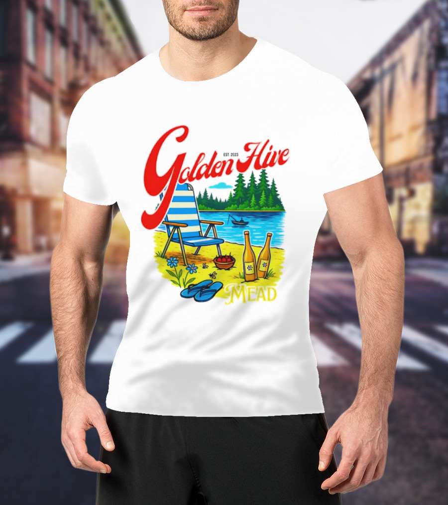 Golden Hive Mead Est 2023 Lakefront Bliss Vintage Escape T-Shirt