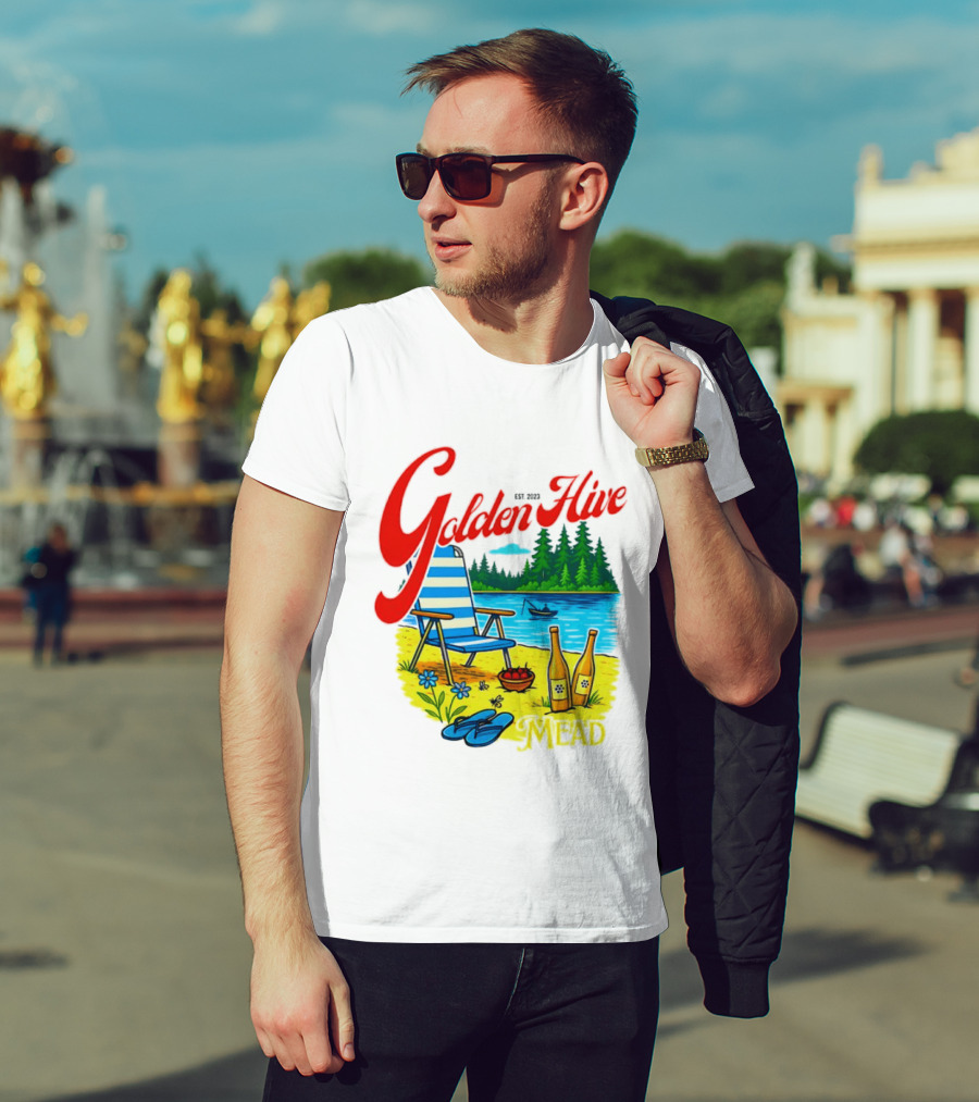 Golden Hive Mead Est 2023 Lakefront Bliss Vintage Escape T-Shirt