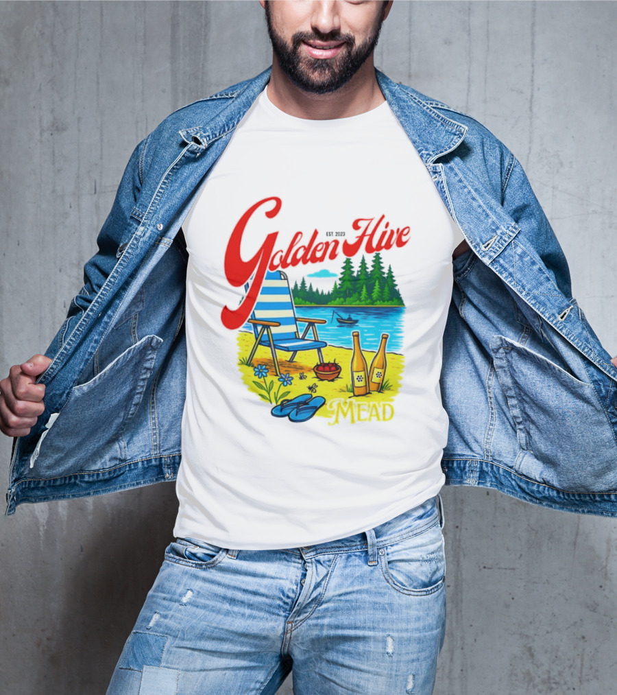 Golden Hive Mead Est 2023 Lakefront Bliss Vintage Escape T-Shirt