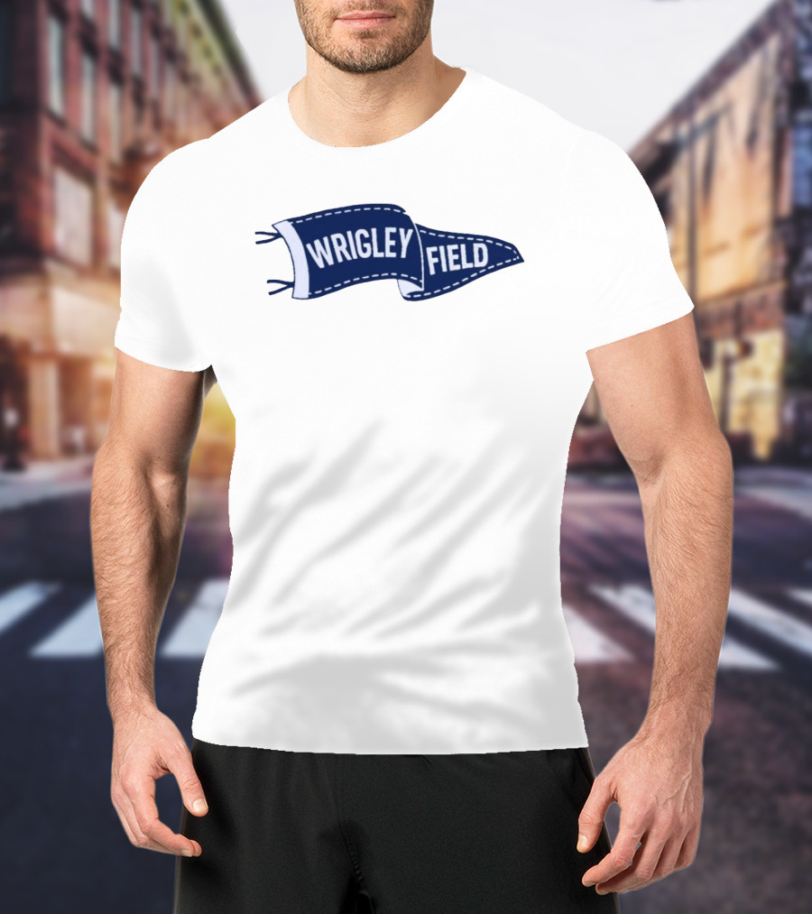 Wrigley Field Pennant Vintage Chicago Cubs Memorabilia T-Shirt