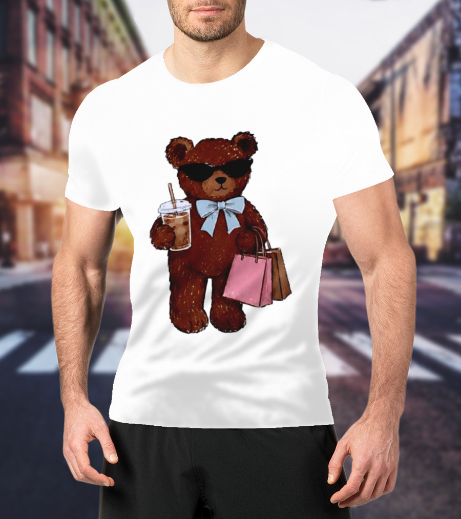 Cool Teddy Bear Shopping With Treats And Accessories T-Shirt
