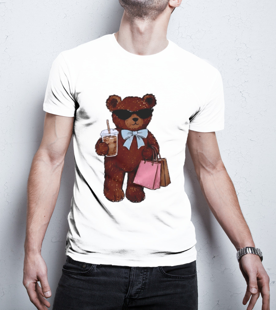 Cool Teddy Bear Shopping With Treats And Accessories T-Shirt