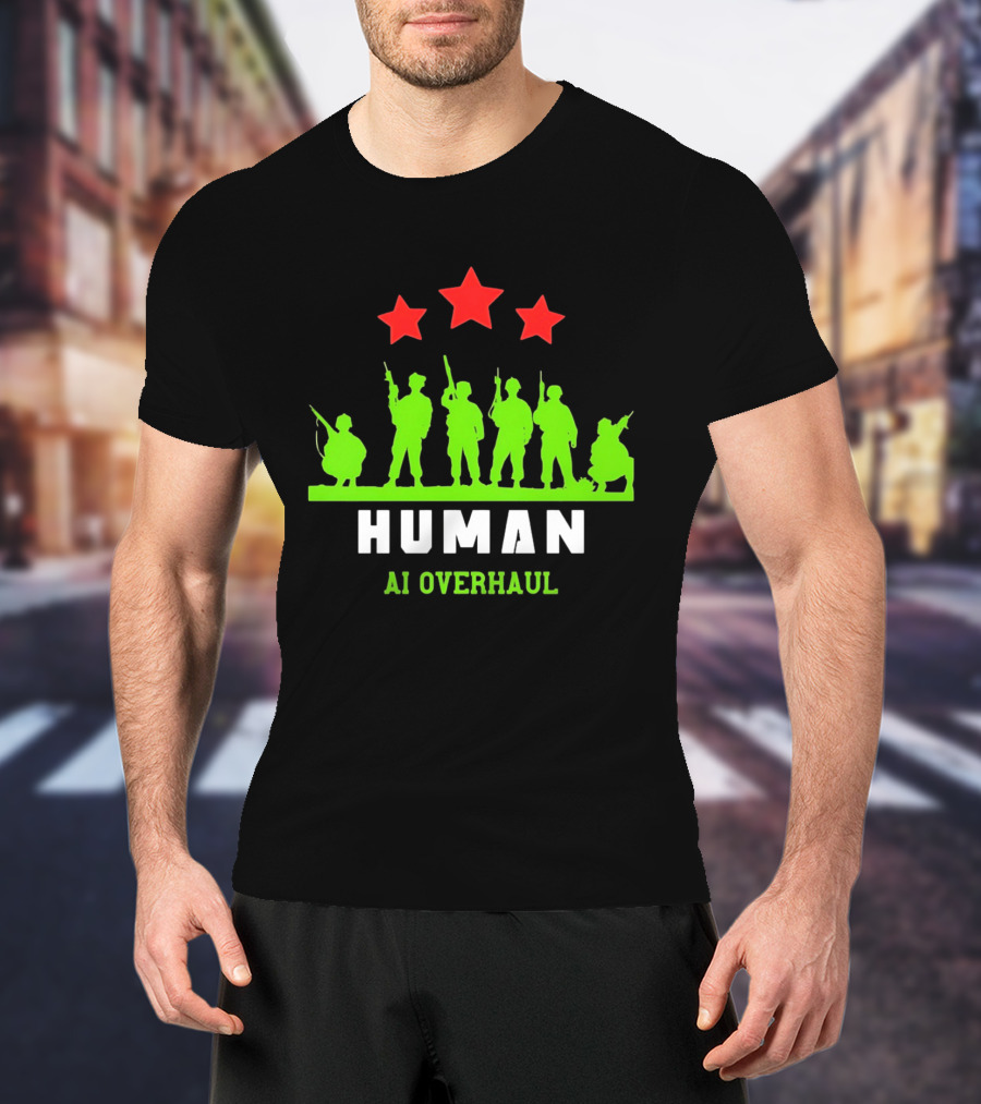 AI Overhaul Human Soldiers With Red Stars T-Shirt