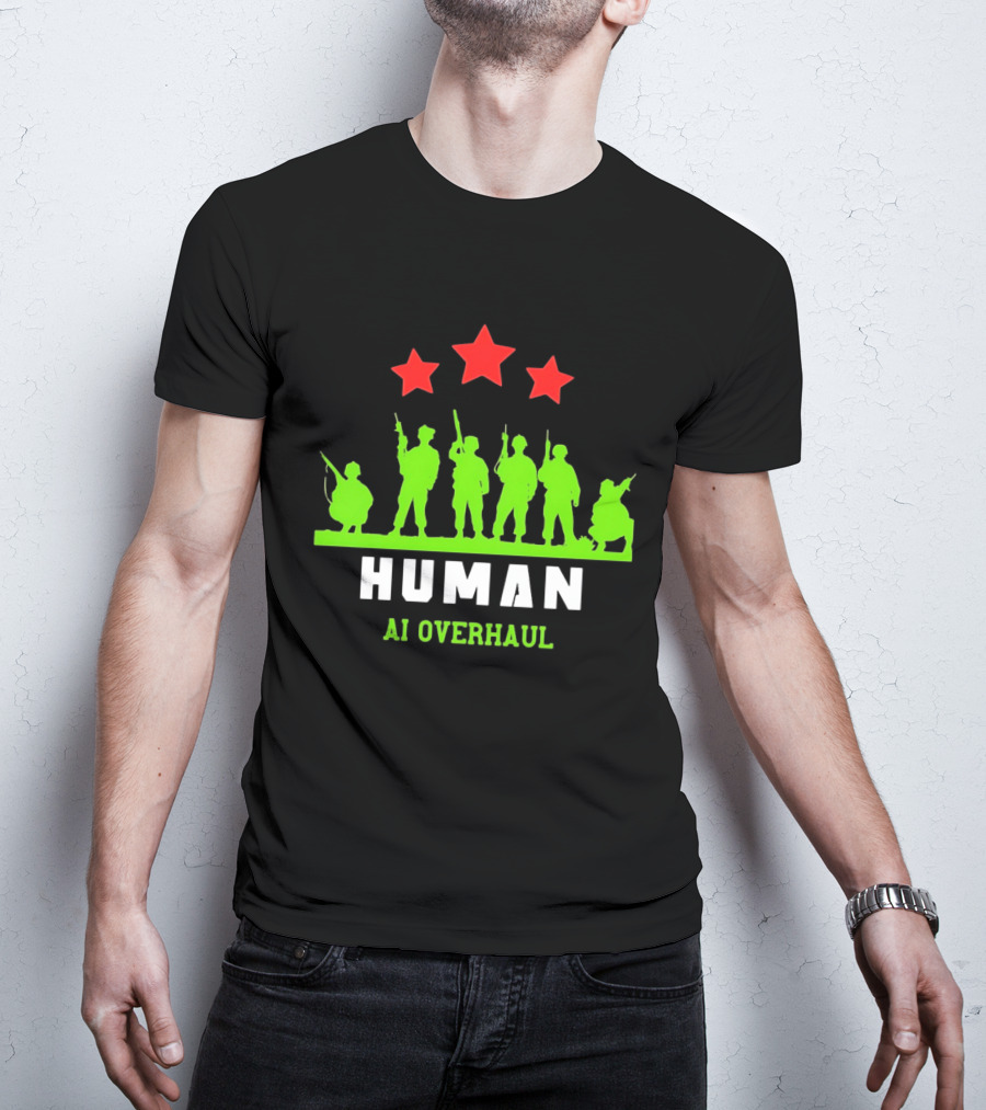 AI Overhaul Human Soldiers With Red Stars T-Shirt