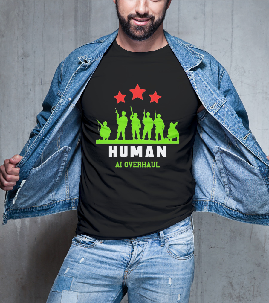 AI Overhaul Human Soldiers With Red Stars T-Shirt