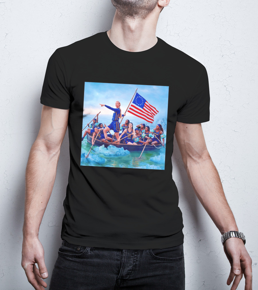 Indiana Fever Crossing The Delaware With Floaties Basketball Team T-Shirt
