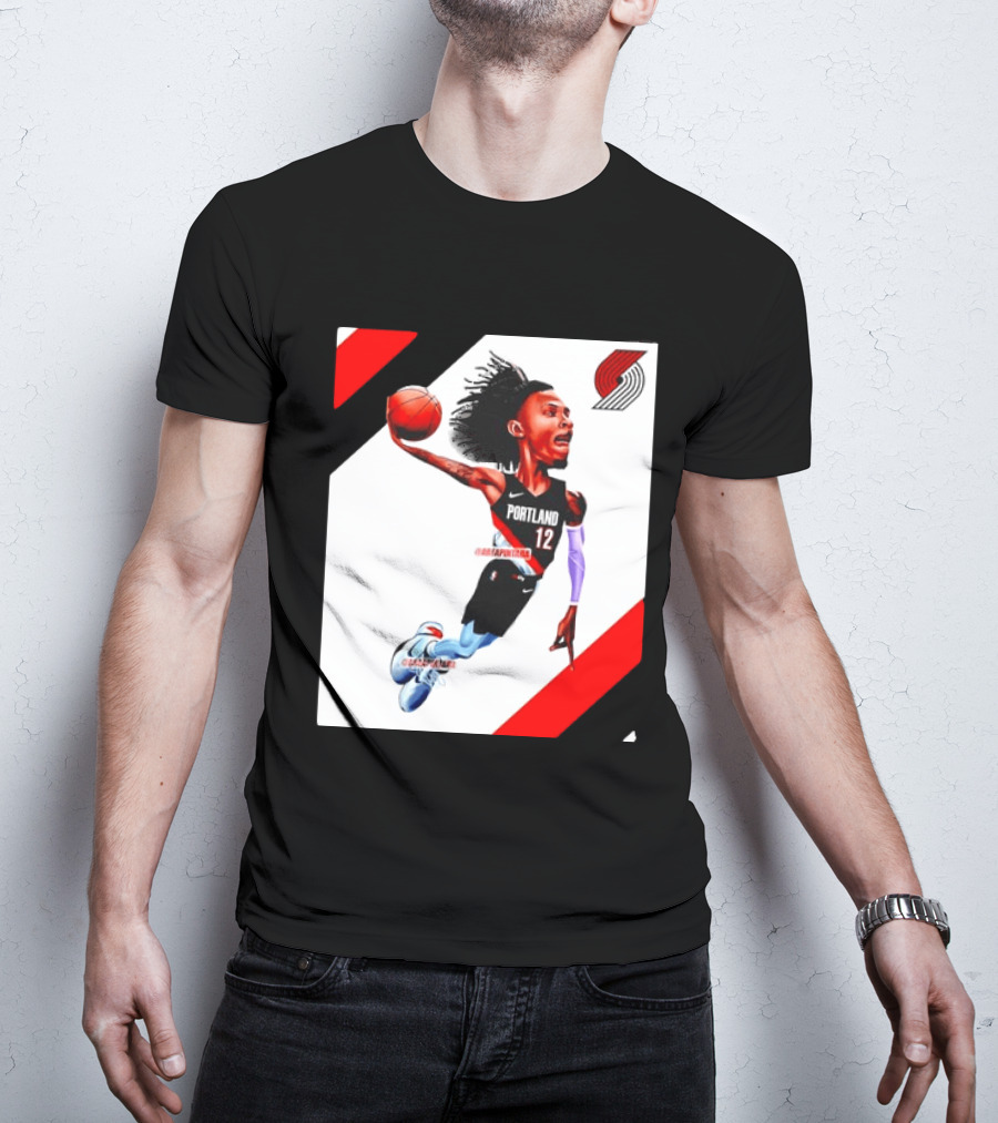 Portland Trail Blazers Ja Morant Crossover Art Dunking Basketball Player Jersey 12 T-Shirt
