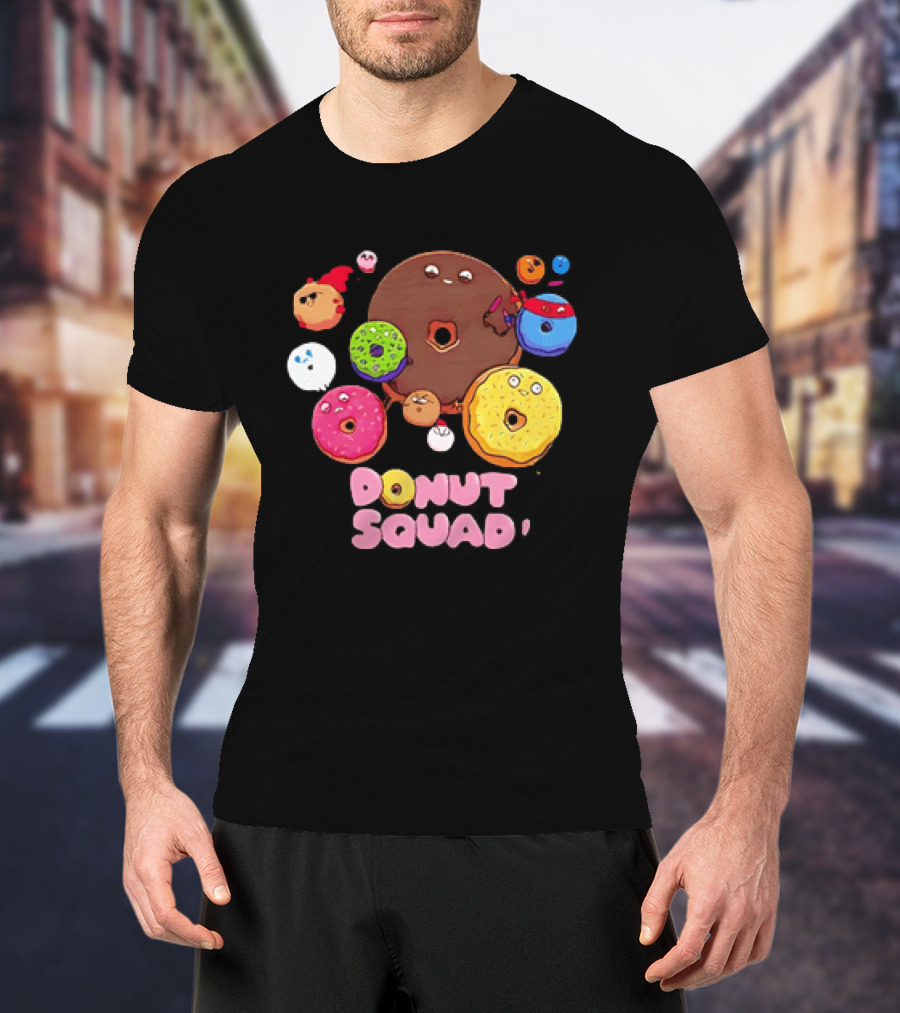 Colorful Donut Squad Cartoon Team With Playful Characters T-Shirt