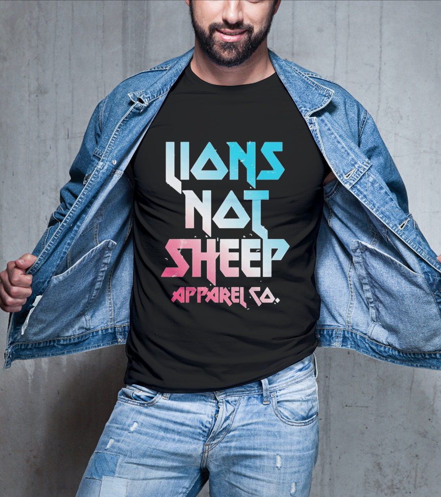 Lions Not Sheep Apparel Co. Mens Tagline Print T-Shirt
