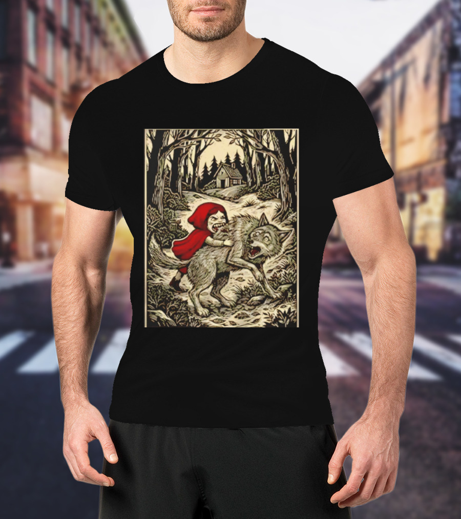 Little Red Riding Hood Humor Inverted Stories Wolf Reversal T-Shirt