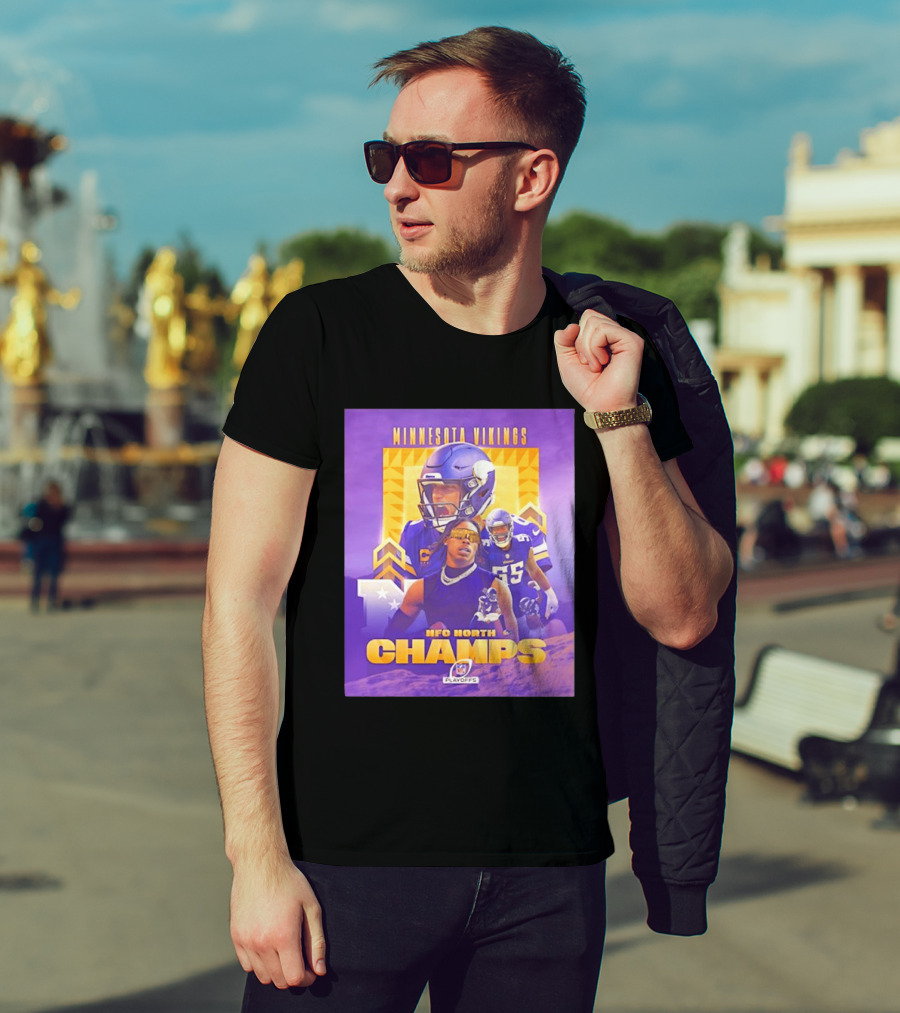 Minnesota Vikings NFC North Champs 2022 Playoffs Celebration T-Shirt