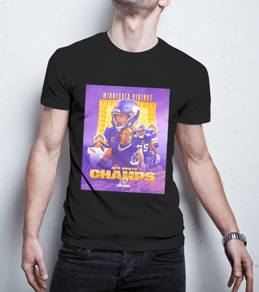 Minnesota Vikings NFC North Champs 2022 Playoffs Celebration T-Shirt