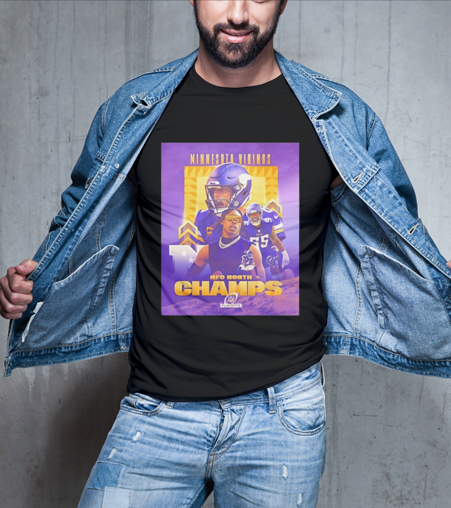 Minnesota Vikings NFC North Champs 2022 Playoffs Celebration T-Shirt