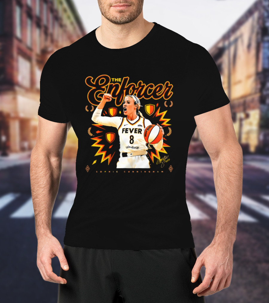 The Enforcer Sophie Cunningham Fever 8 Indiana Basketball WNBA 2026 T-Shirt