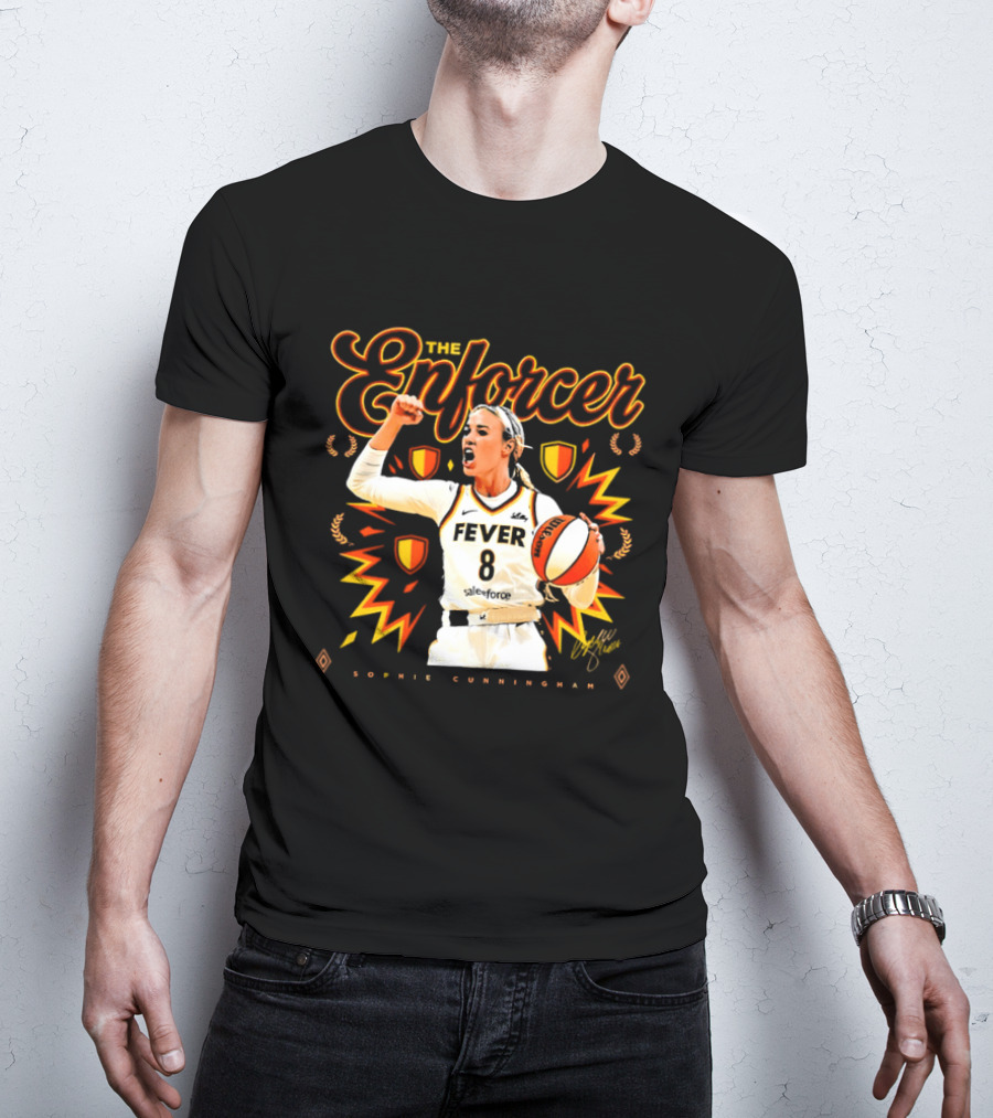 The Enforcer Sophie Cunningham Fever 8 Indiana Basketball WNBA 2026 T-Shirt