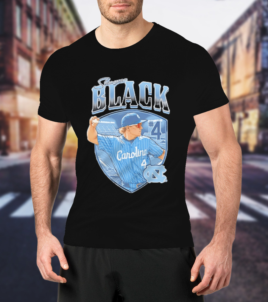 Sawyer Black Carolina Tar Heels #4 Baseball Player T-Shirt