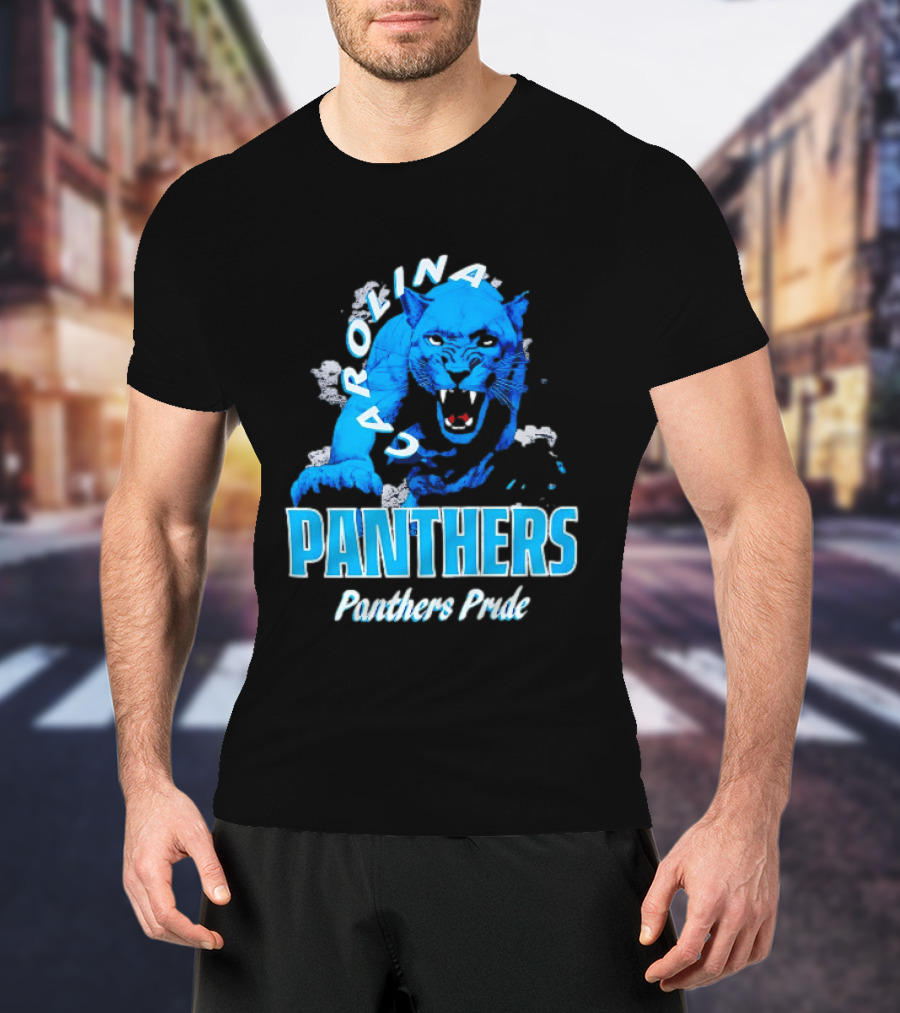 Carolina Panthers Pride Charging Forward Fierce Blue Panther T-Shirt