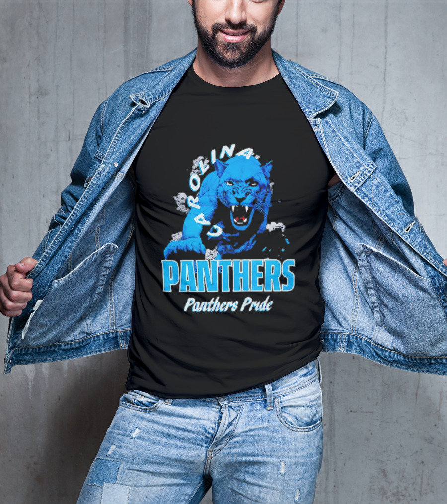 Carolina Panthers Pride Charging Forward Fierce Blue Panther T-Shirt
