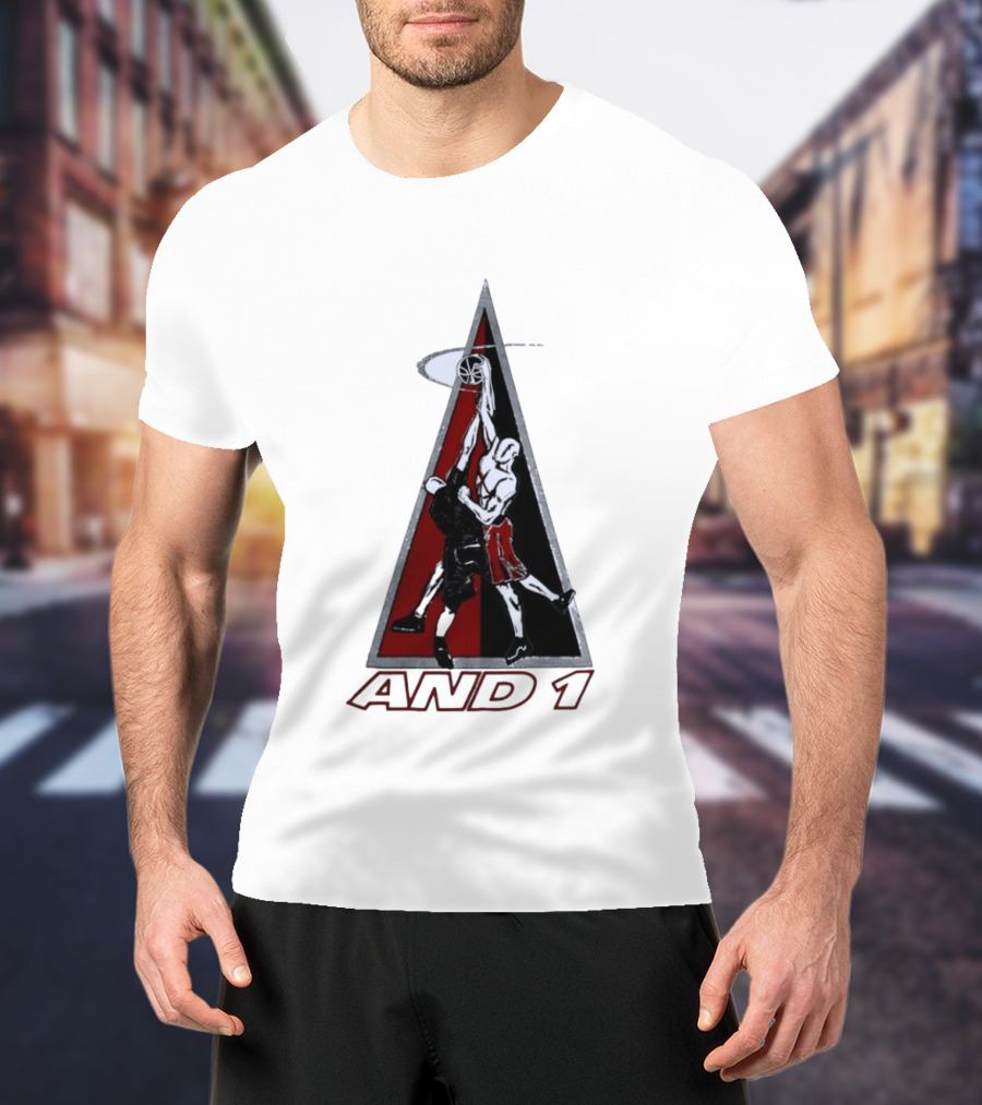 AND 1 Basketball Players Dunking Triangle T-Shirt
