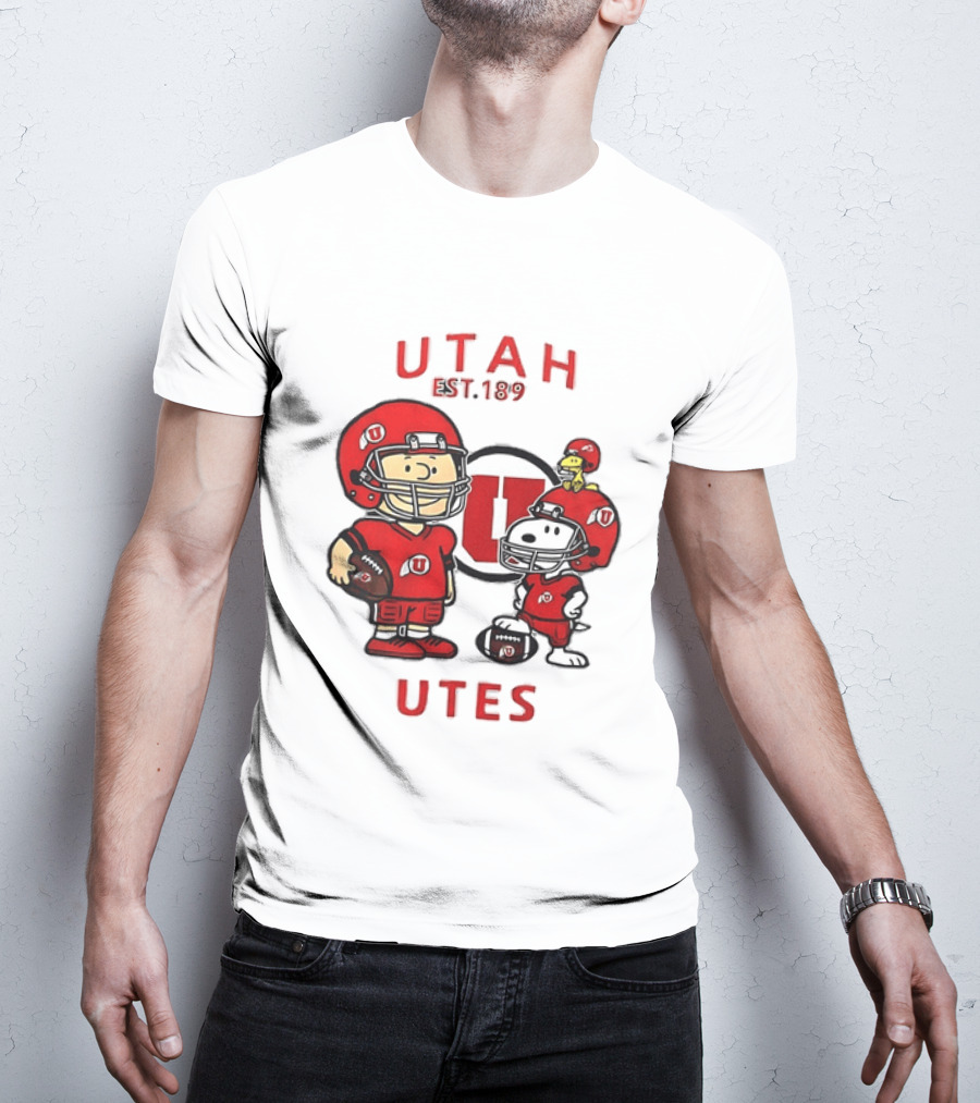 Charlie Brown Snoopy Woodstock Utah Utes EST 1892 Football Team T-Shirt