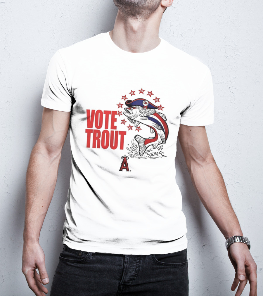 Los Angeles Angels Vote Trout Red Blue Star Fish T-Shirt