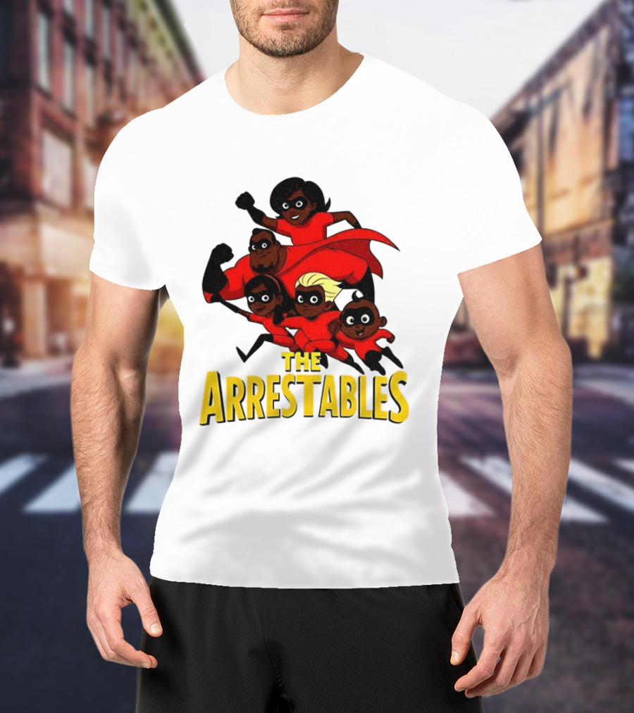 The Arrestables Superhero Family In Red Suits T-Shirt