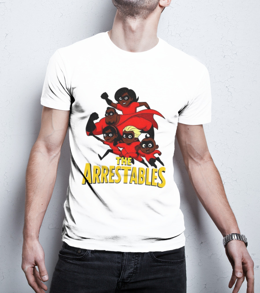 The Arrestables Superhero Family In Red Suits T-Shirt