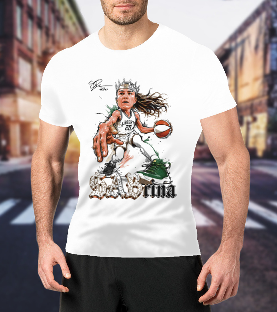 Sabrina Ionescu New York Liberty Basketball Crown T-Shirt