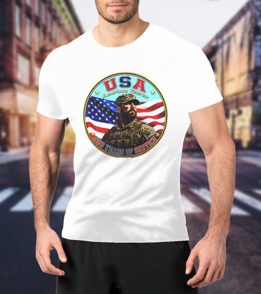 USA American Veteran 250 Years Of Service T-Shirt