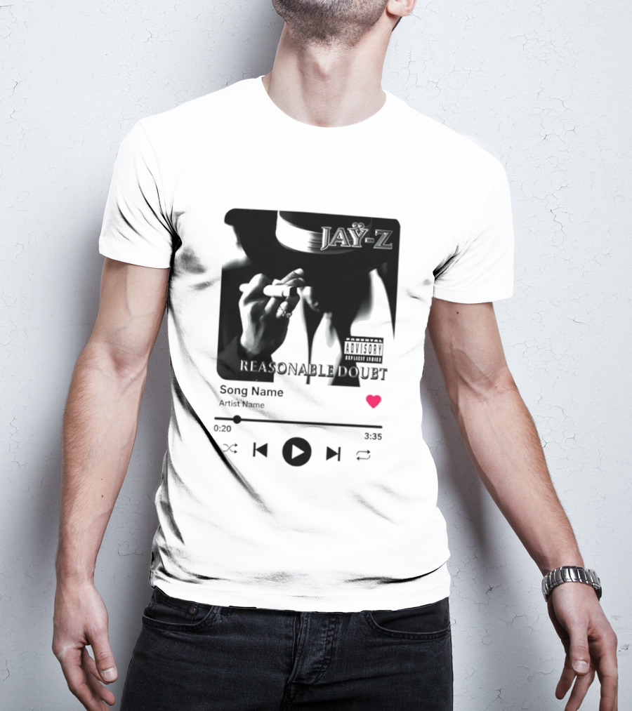 Jay Z Reasonable Doubt Song Name Artist Name Parental Advisory Explicit Content Iconic Album Cover T-Shirt