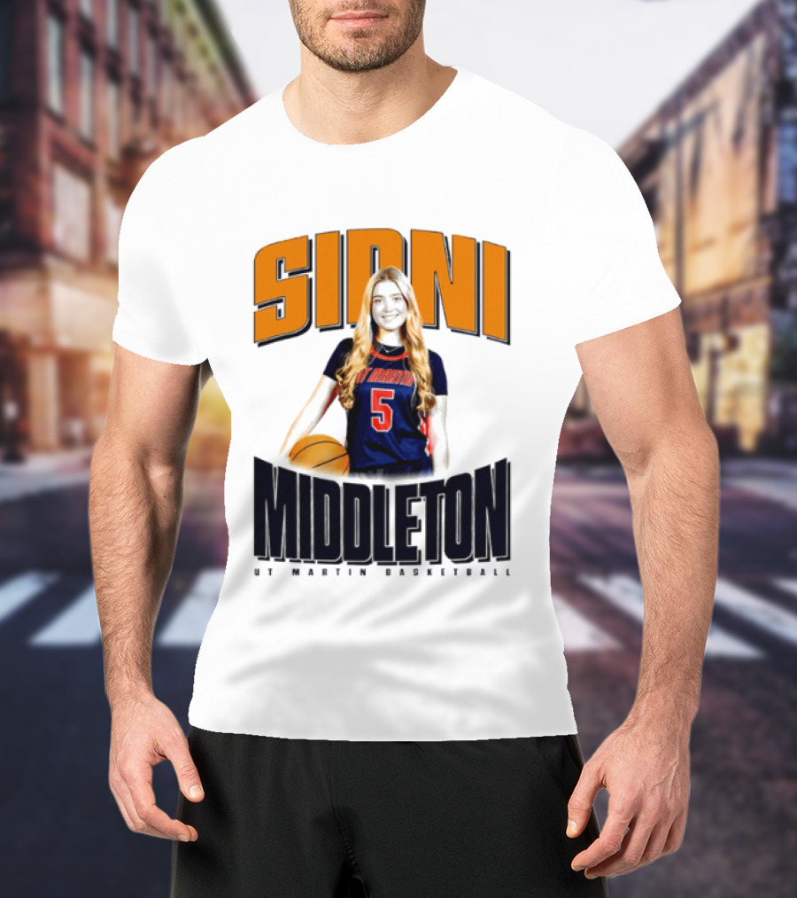 Sidni Middleton 5 UT Martin Skyhawks Basketball T-Shirt
