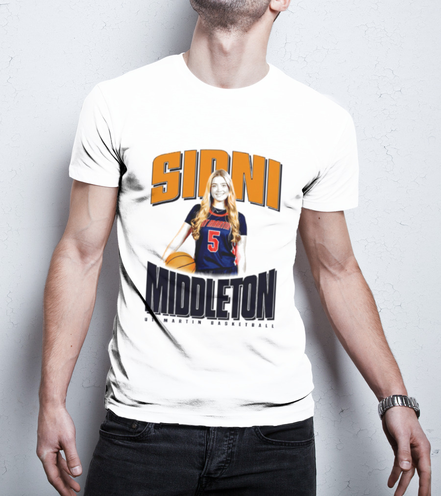Sidni Middleton 5 UT Martin Skyhawks Basketball T-Shirt