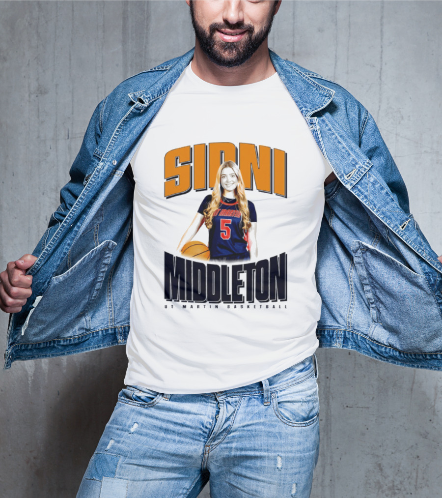 Sidni Middleton 5 UT Martin Skyhawks Basketball T-Shirt