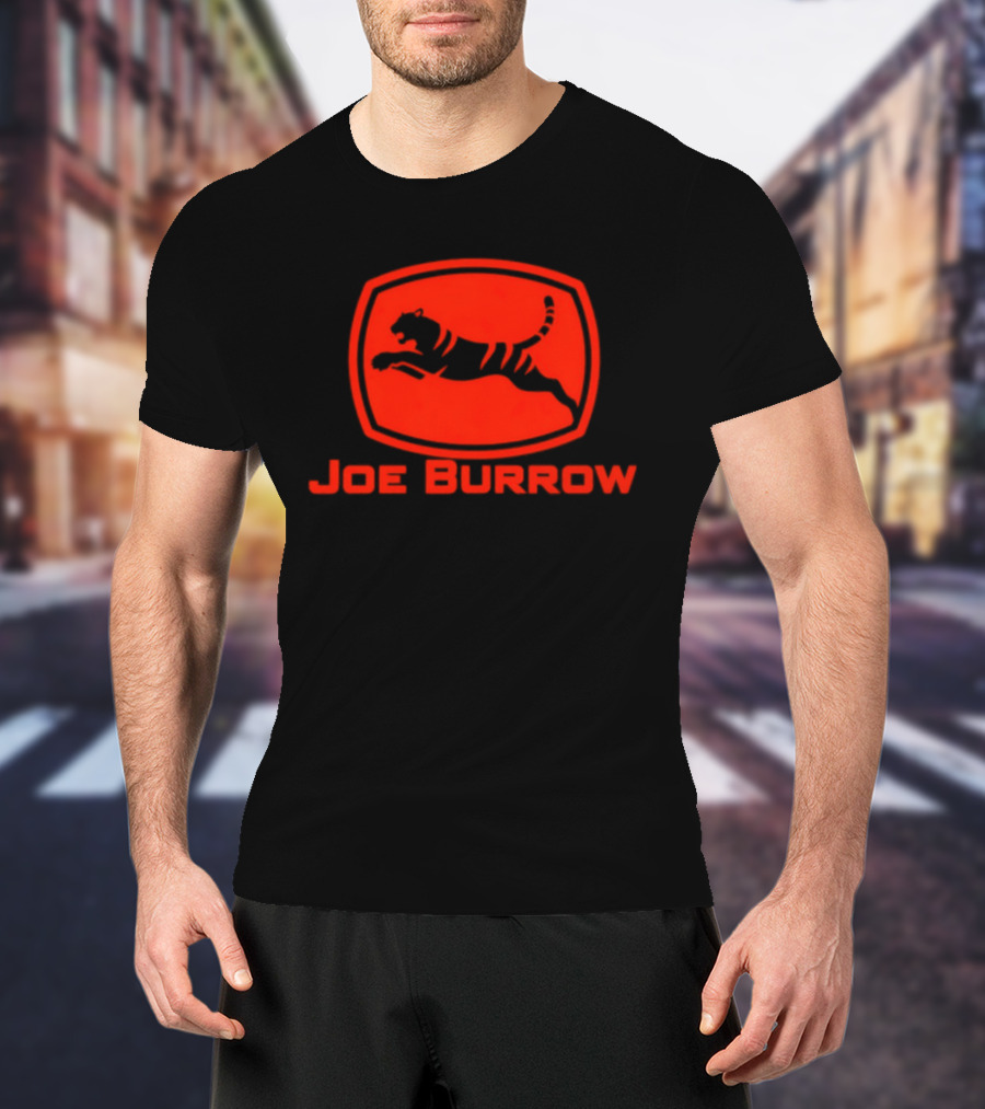 Joe Burrow Cincinnati Bengals Tractor Co Jumping Tiger Oval T-Shirt