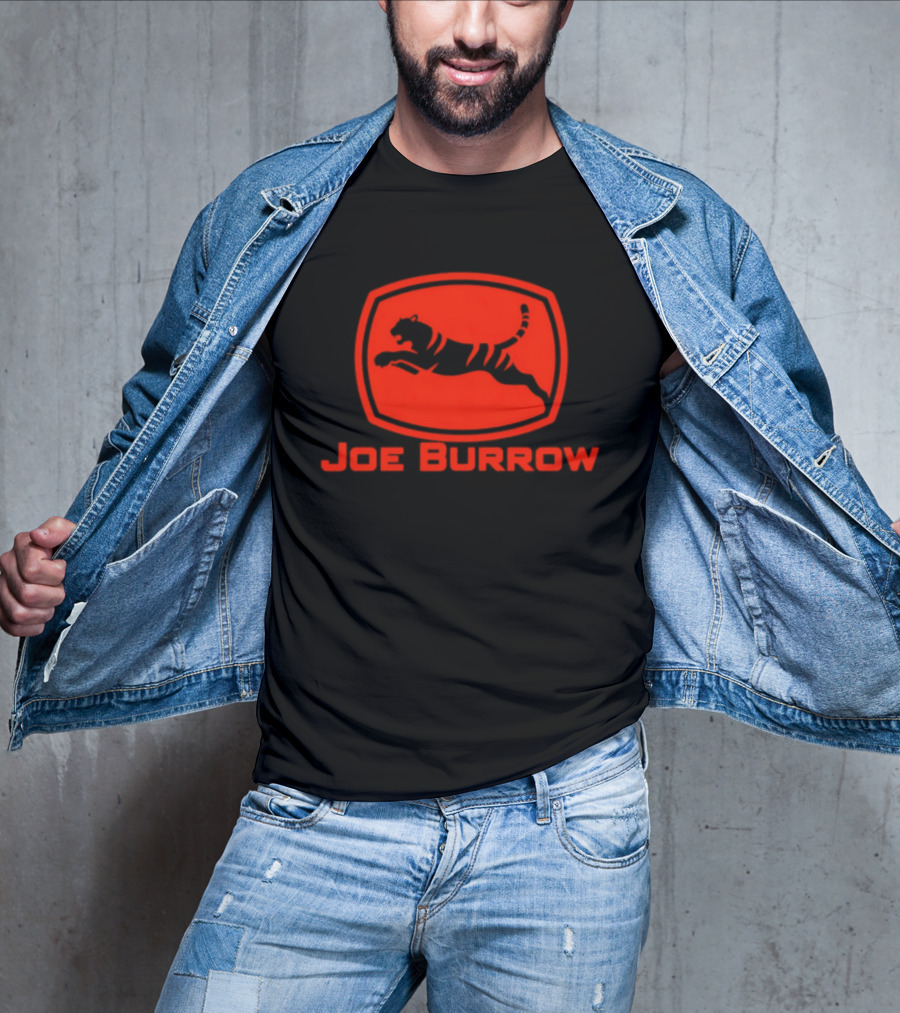 Joe Burrow Cincinnati Bengals Tractor Co Jumping Tiger Oval T-Shirt