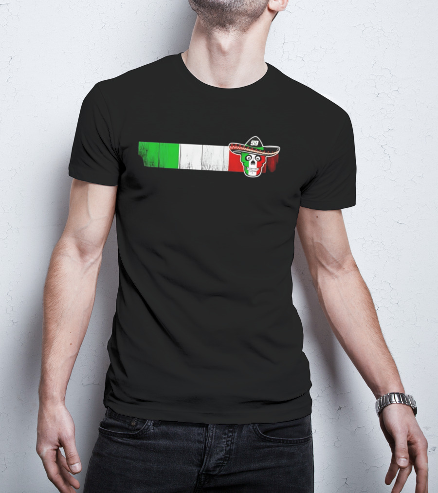 Daniel Suarez 99 Skull Sombrero Mexican Flag T-Shirt