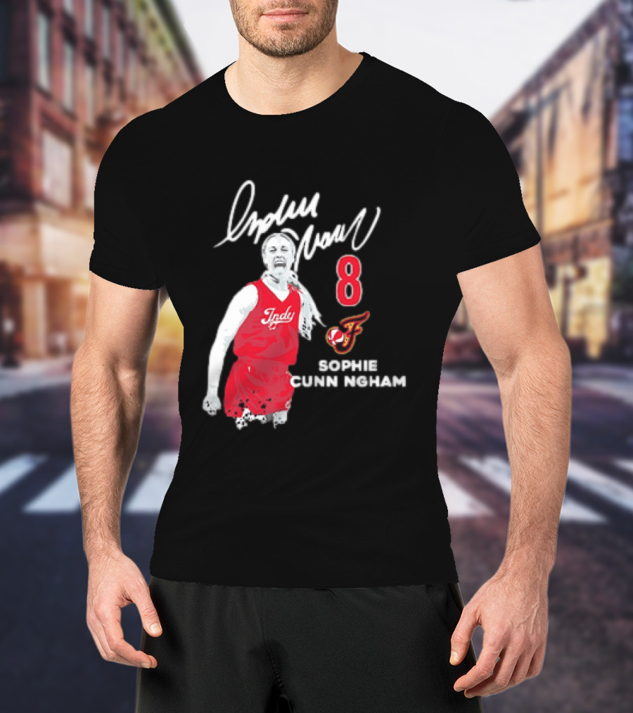 Sophie Cunningham Indiana Fever Indy Basketball 8 Distressed Player T-Shirt