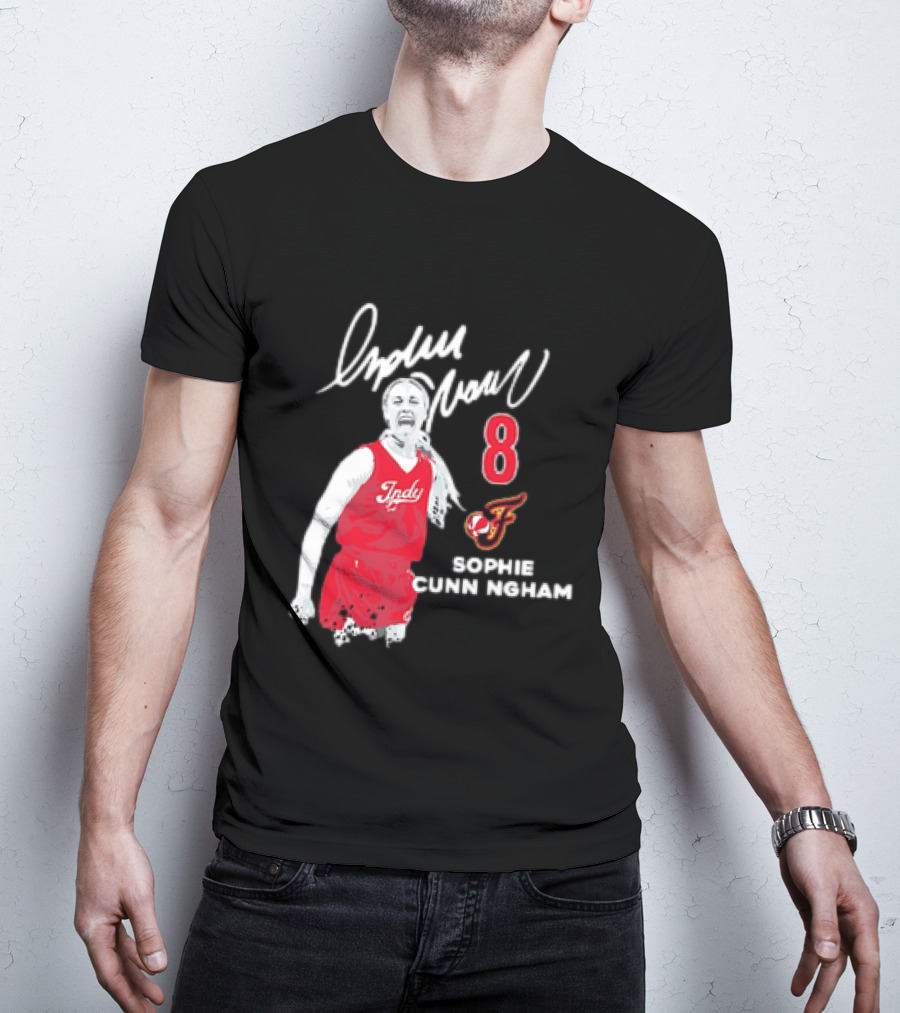 Sophie Cunningham Indiana Fever Indy Basketball 8 Distressed Player T-Shirt