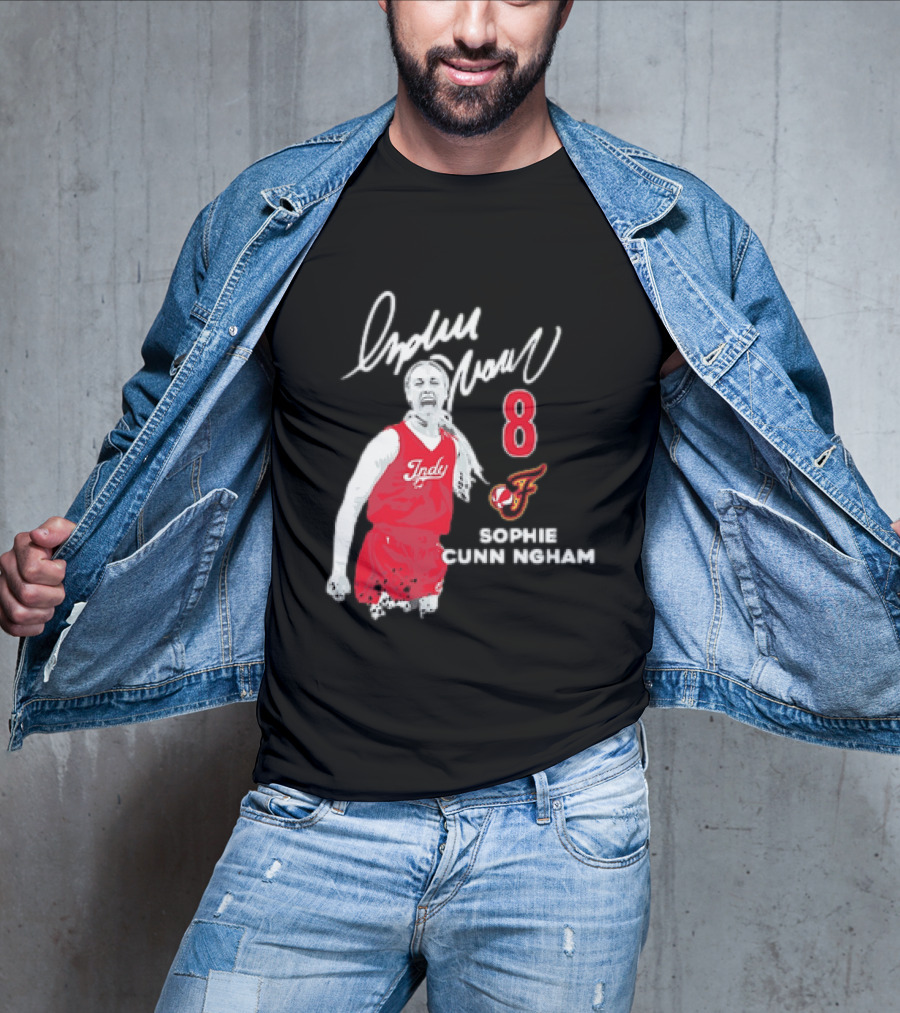 Sophie Cunningham Indiana Fever Indy Basketball 8 Distressed Player T-Shirt