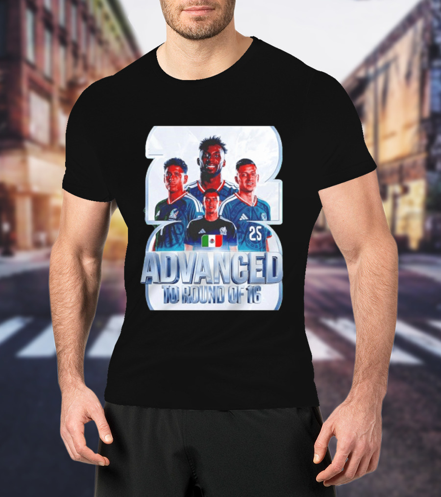 Advanced To Round Of 16 Mexico National Football Team 25 T-Shirt