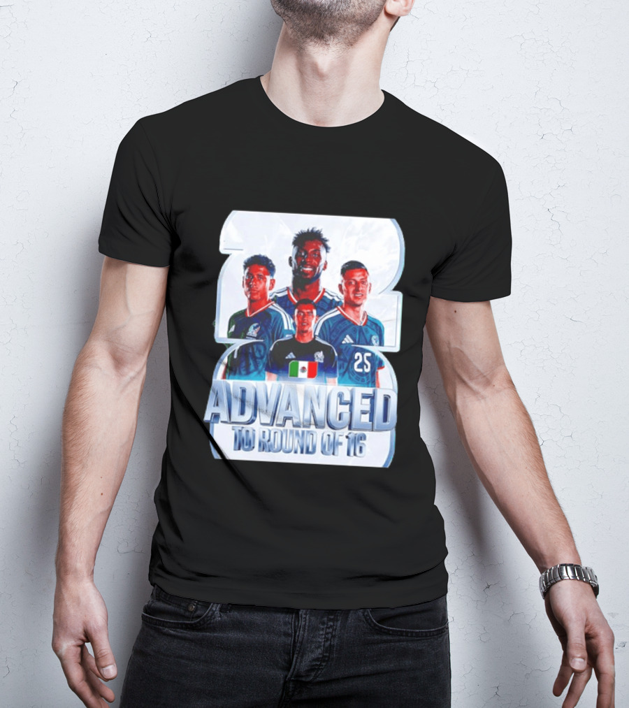 Advanced To Round Of 16 Mexico National Football Team 25 T-Shirt