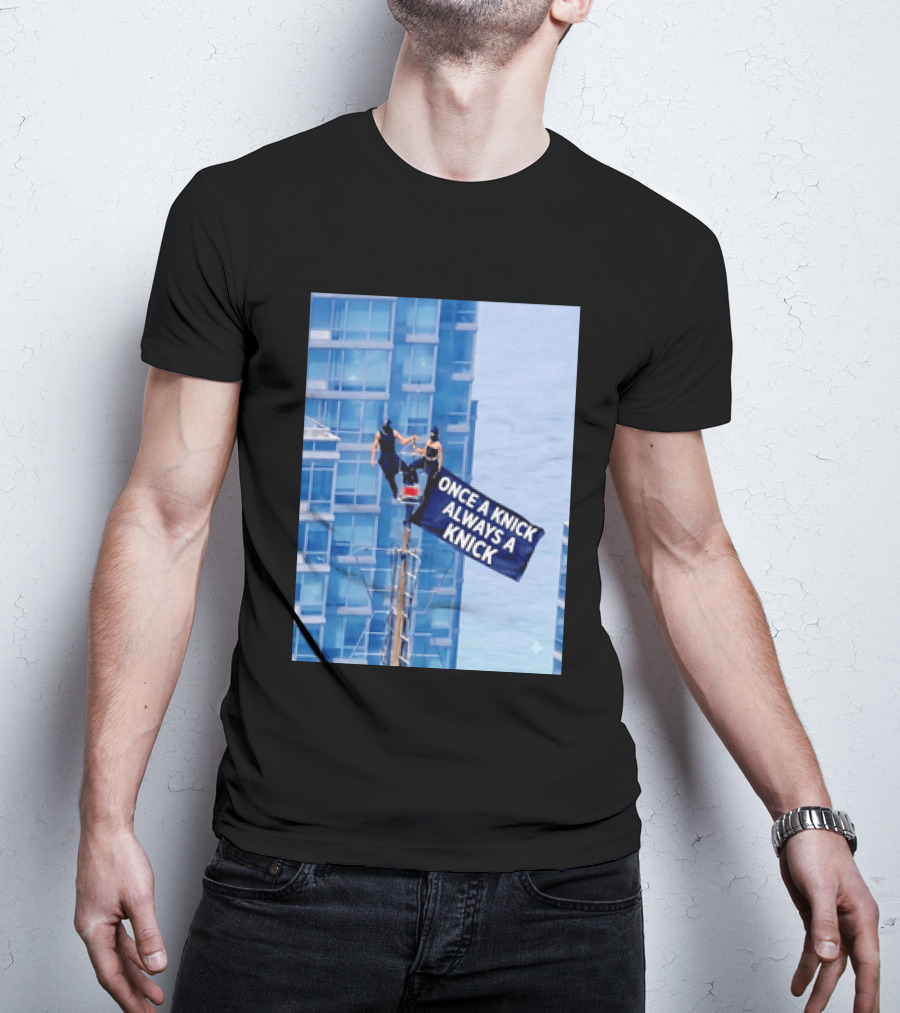 New York Knicks Once A Knick Always A Knick Flag Empire State Building NYC T-Shirt