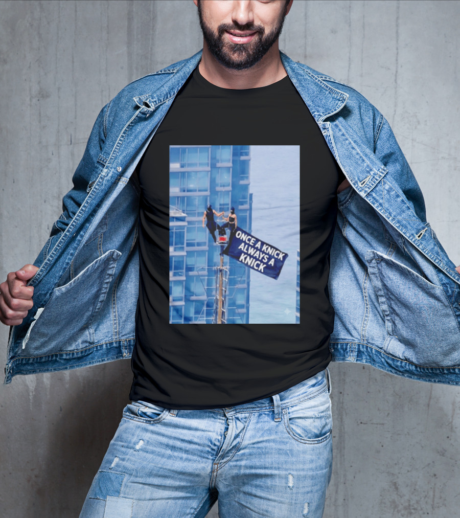 New York Knicks Once A Knick Always A Knick Flag Empire State Building NYC T-Shirt