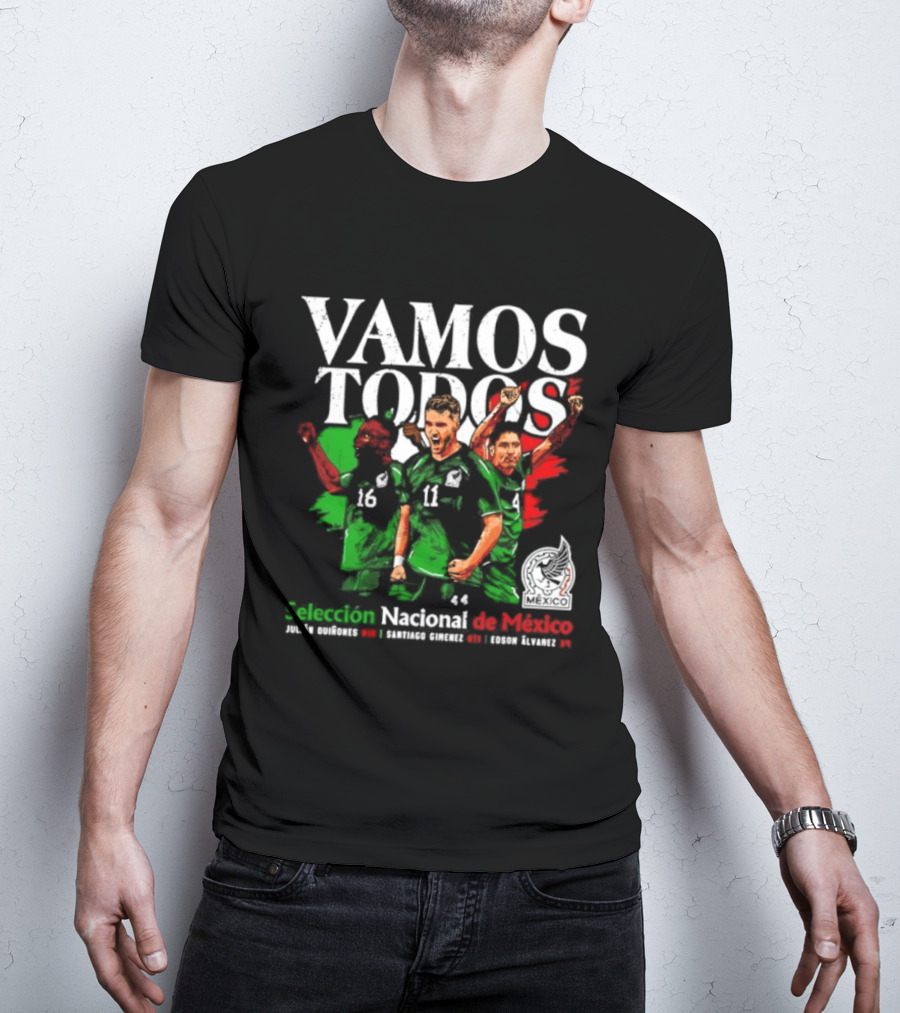 Vamos Todos Selección Nacional De México Julián Quiñones Santiago Gimenez Edson Álvarez Soccer Spirit T-Shirt