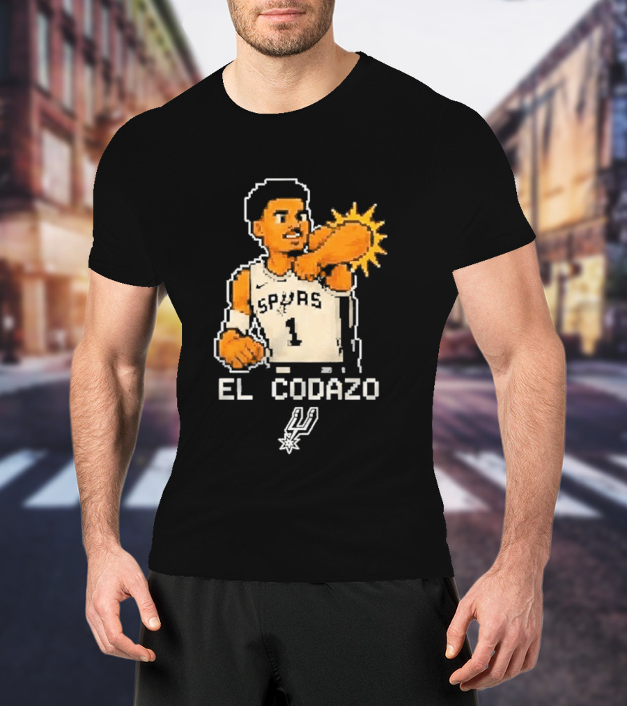 Victor Wembanyama Spurs El Codazo Pixel T-Shirt