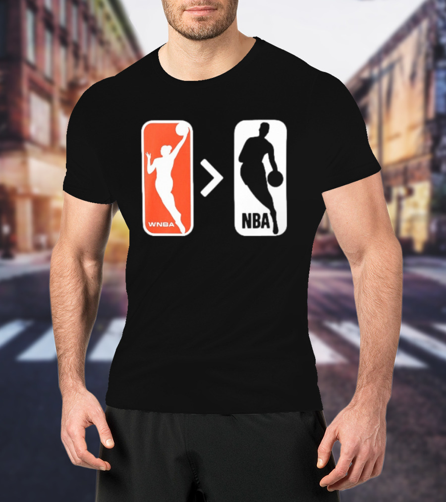 WNBA Logo Greater Than NBA Logo Comparison T-Shirt